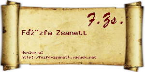 Füzfa Zsanett névjegykártya